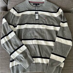 NWT, Tommy Hilfiger Gray Striped Men's Sweater
